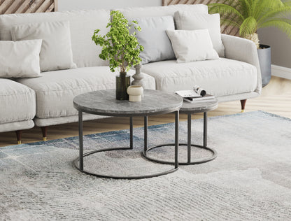 Boston Grey Marble Nesting Coffee Table