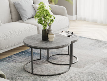 Boston Grey Marble Nesting Coffee Table