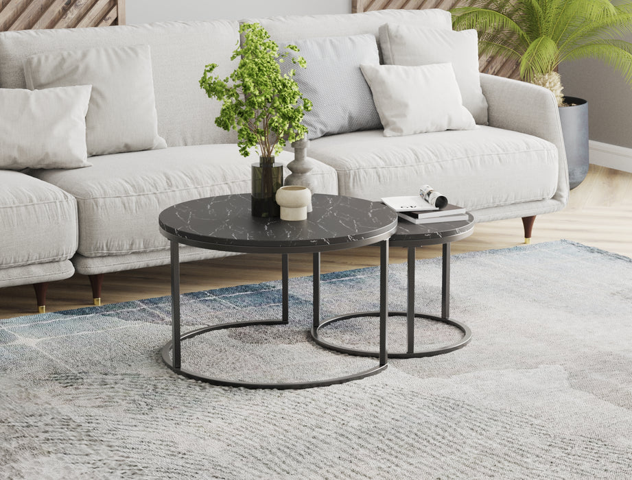 Boston Balck Marble Nesting Coffee Table