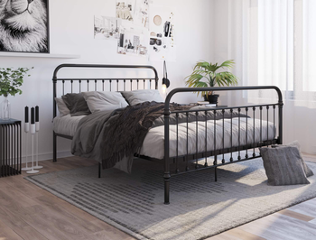 Carter Black Metal Double Bed Frame