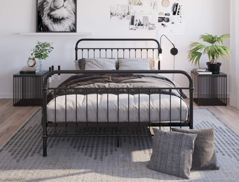 Carter Black Metal Double Bed Frame