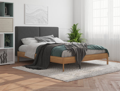 Isaak Charcoal Natural Bed Frame