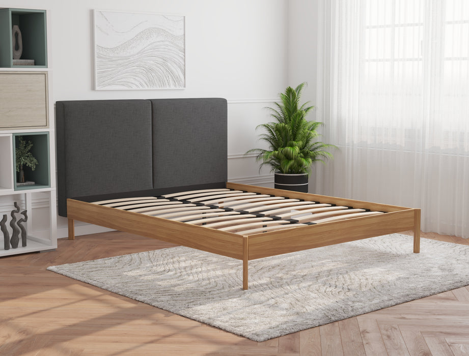 Isaak Charcoal Natural Bed Frame