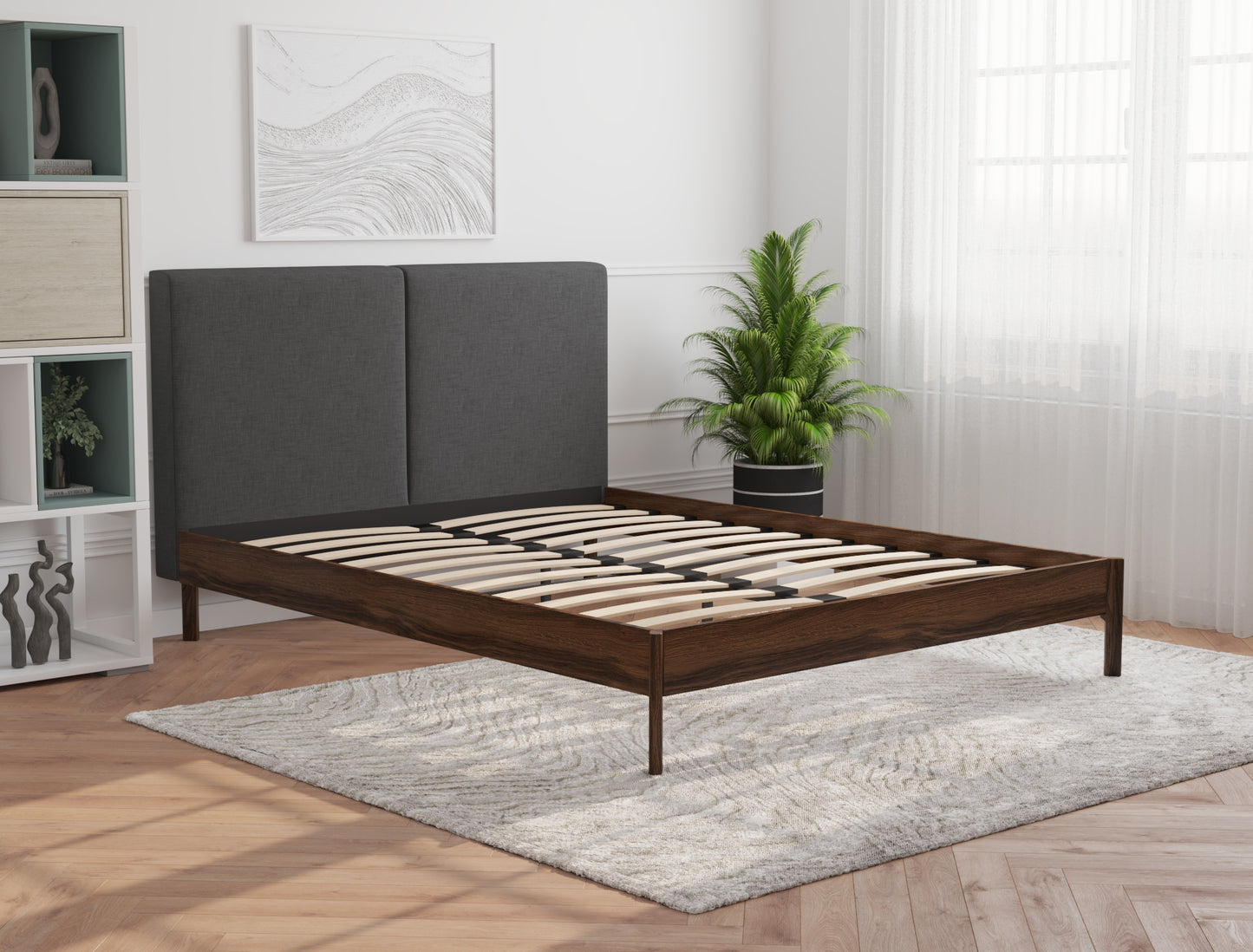 Isaak Charcoal Walnut Bed Frame