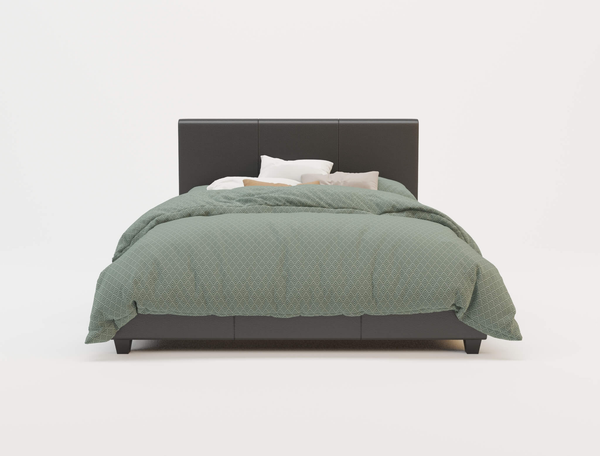 Como Black Faux Leather King Single Bed Frame