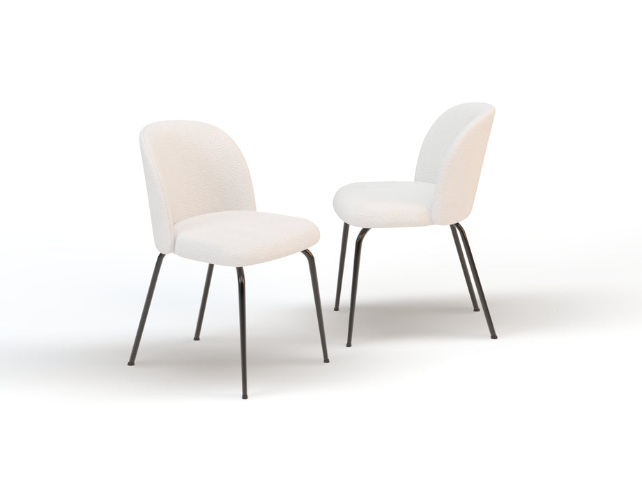 Set of 2 Phoenix White Boucle Chairs