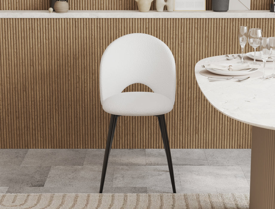 Set of 2 Larsen White Boucle Chairs