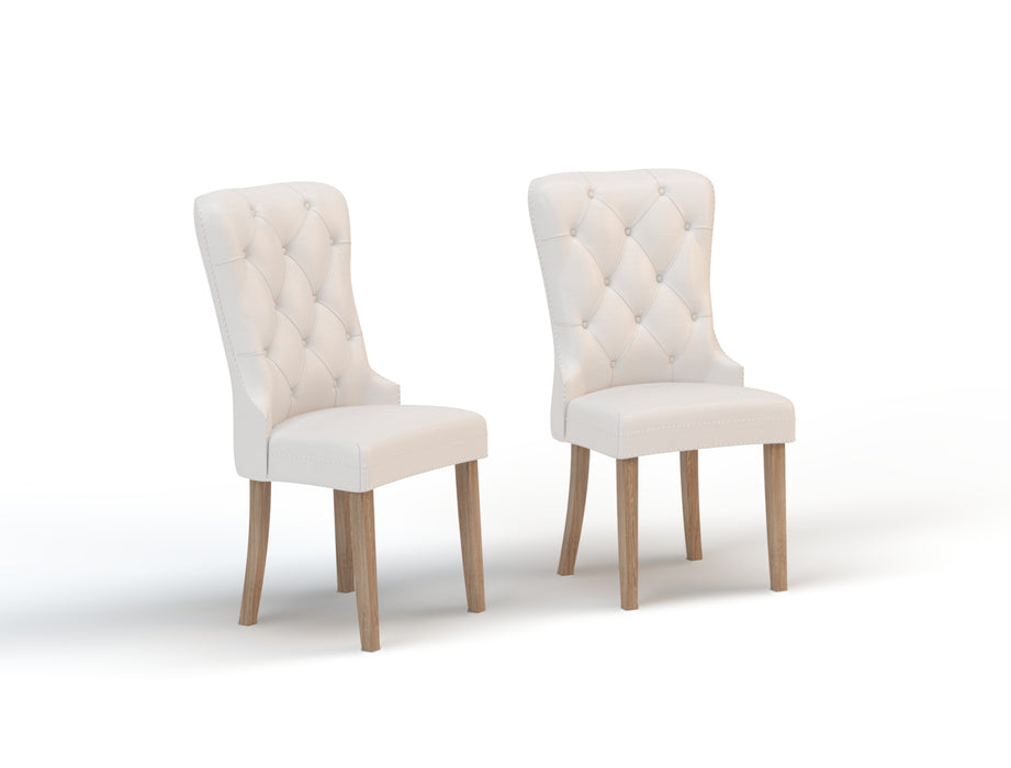 Set of 2 Louie Beige Velvet Chairs
