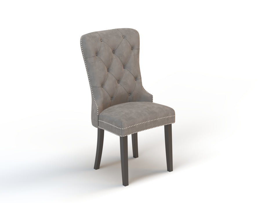 Set of 2 Louie Grey Velvet Chairs