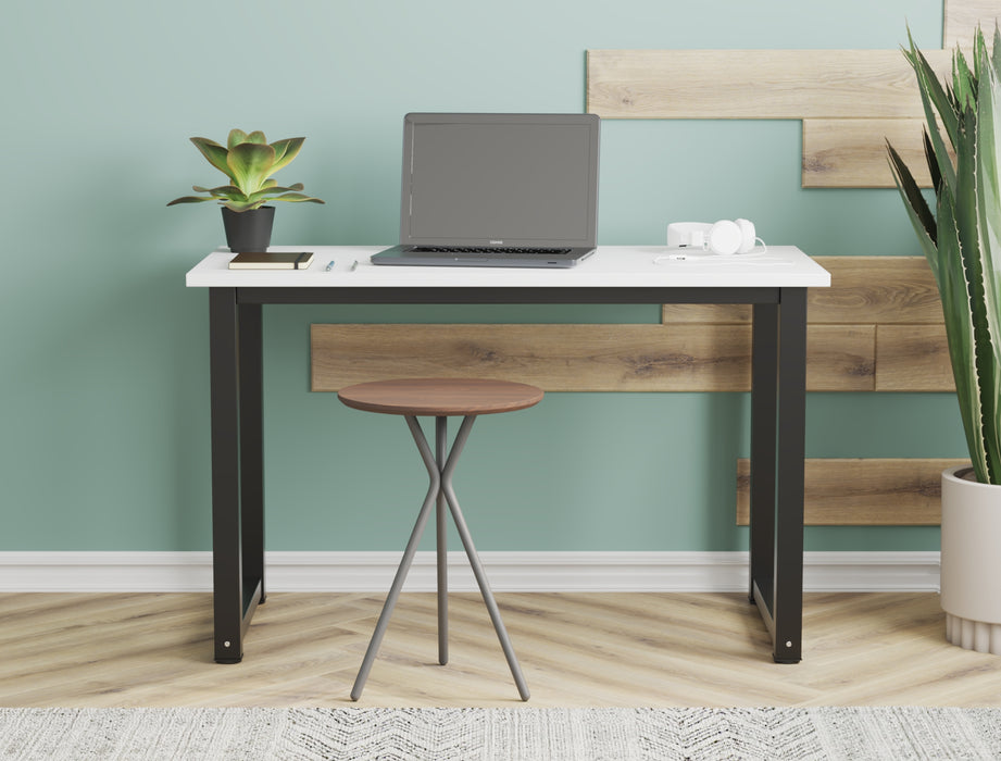 Aston Office Desk 120cm White Top / Black Frame