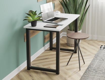 Aston Office Desk 120cm White Top / Black Frame