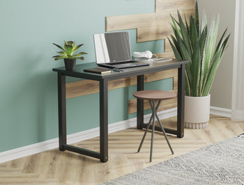 Aston Office Desk 120cm Black Top / Black Frame