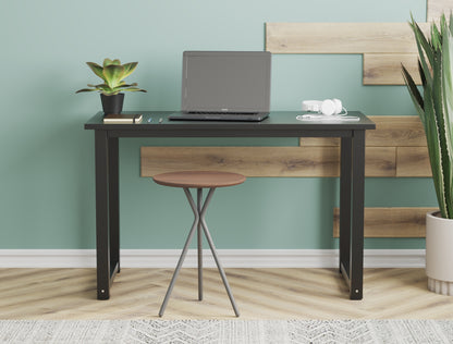 Aston Office Desk 120cm Black Top / Black Frame