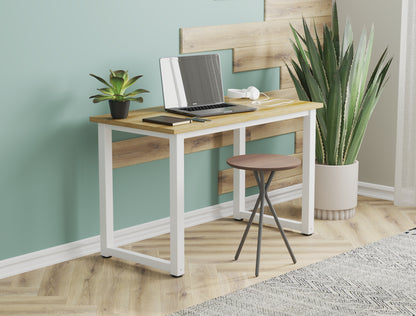 Aston Office Desk 120cm Nature Top / White Frame