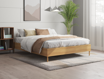 Damon Wooden Natural Double Bed Frame