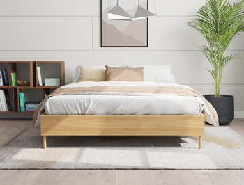 Damon Wooden Natural Double Bed Frame