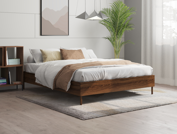 Damon Wooden Walnut Double Bed Frame