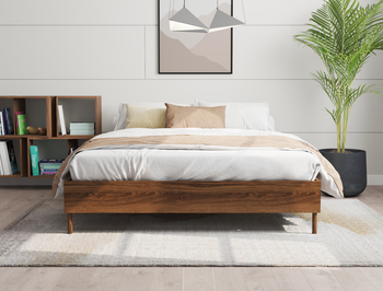 Damon Wooden Walnut Double Bed Frame