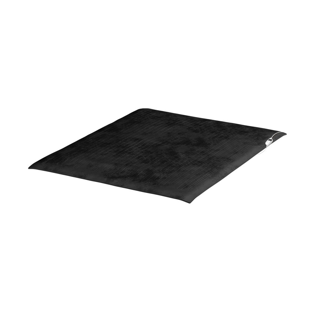 Isaak Washable Electric Heated Throw Rug Flannel Black