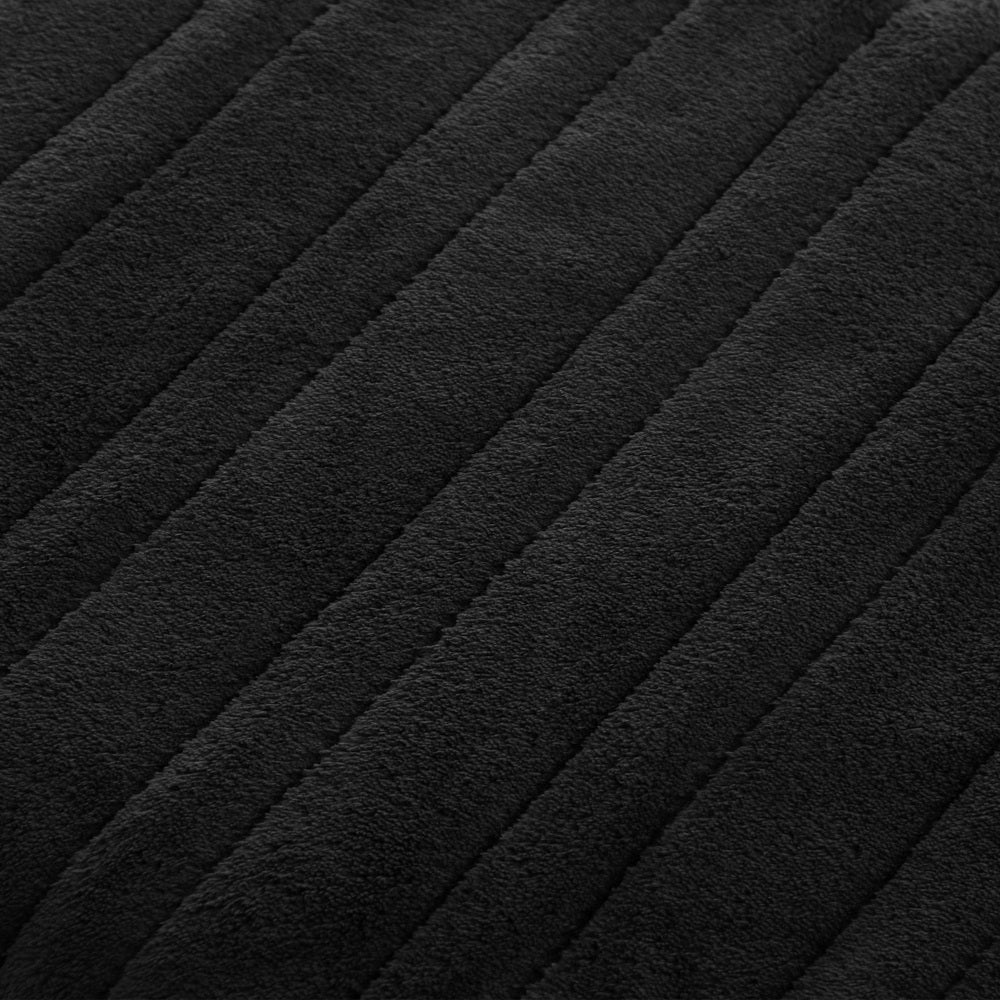 Isaak Washable Electric Heated Throw Rug Flannel Black
