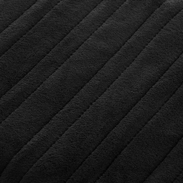 Isaak Washable Electric Heated Throw Rug Flannel Black