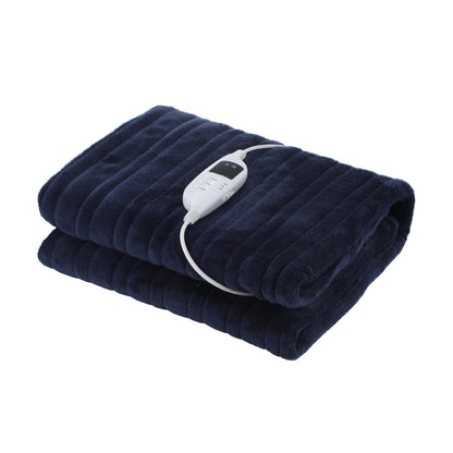 Isaak Washable Electric Heated Throw Rug Flannel Blue