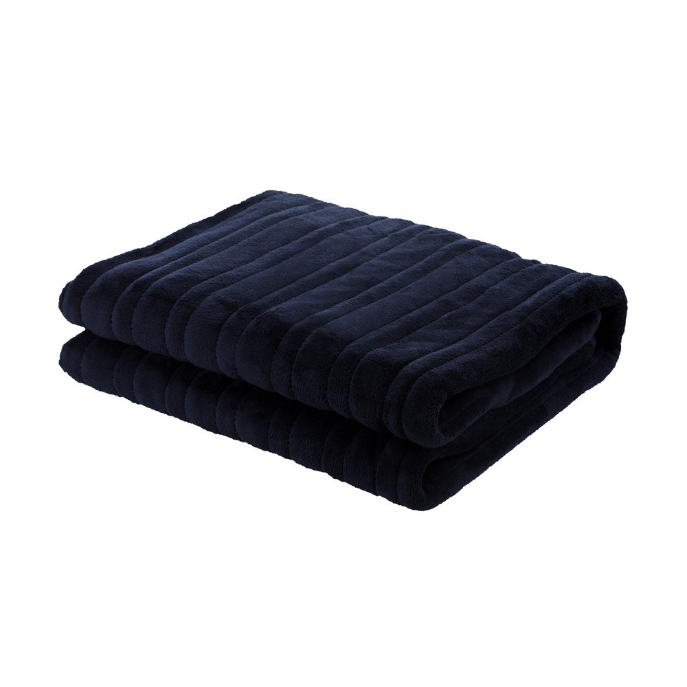 Isaak Washable Electric Heated Throw Rug Flannel Blue