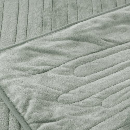 Isaak Electric Heated Blanket Washable Throw Rug Coral Fleece Light Green