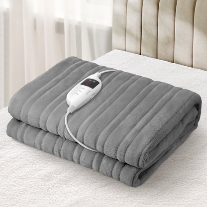 Isaak Electric Heated Throw Rug Washable Silver