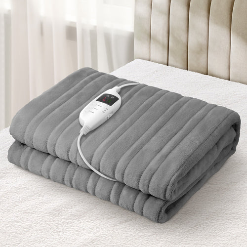 Isaak Electric Heated Throw Rug Washable Silver