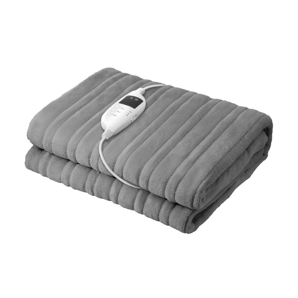 Isaak Electric Heated Throw Rug Washable Silver