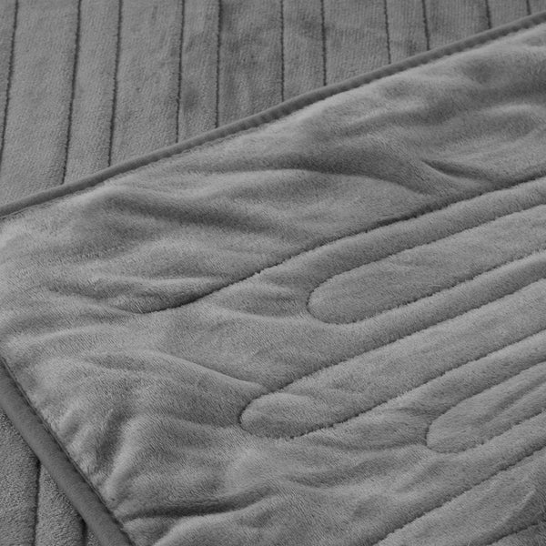 Isaak Electric Heated Throw Rug Washable Silver
