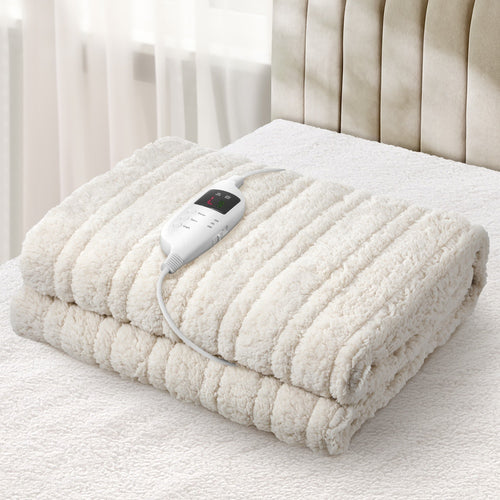 Isaak Heated Throw Rug Blanket Washable Sherpa Flannel