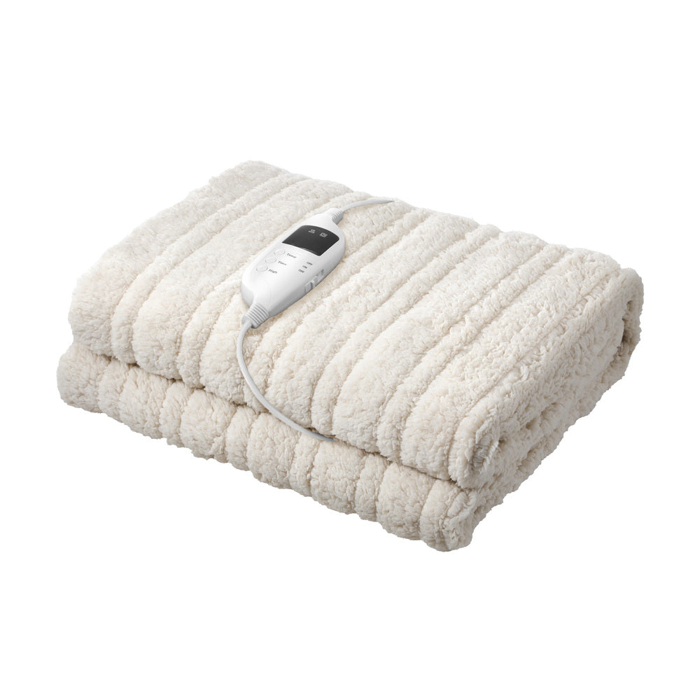 Isaak Heated Throw Rug Blanket Washable Sherpa Flannel