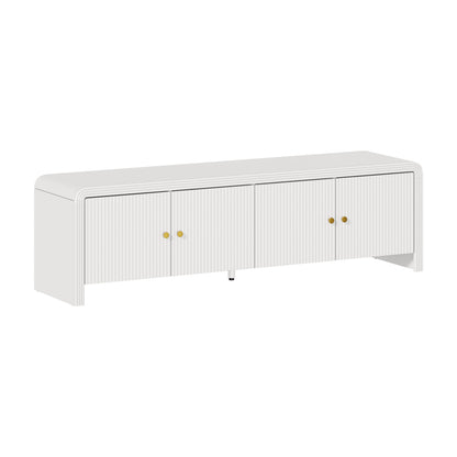 Kornas White Rattan Entertainment Unit 160cm