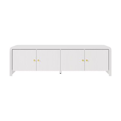 Kornas White Rattan Entertainment Unit 160cm