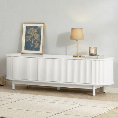 Bali Wooden White Entertainment Unit 160cm