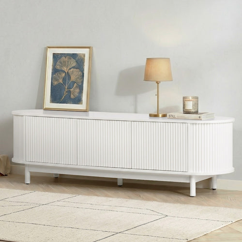 Bali Wooden White Entertainment Unit 160cm