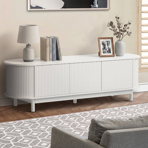 Bali Wooden White Entertainment Unit 160cm