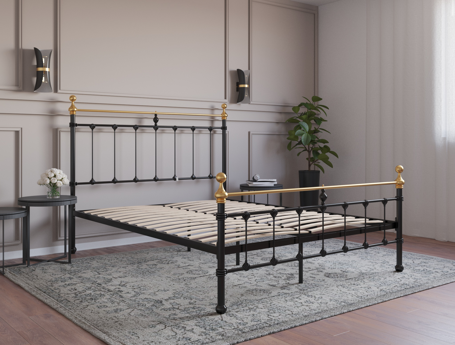 top view of a double bed frame in a bedroom from Isaak