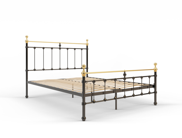 Elizabeth Black / Gold Metal King Single Bed Frame