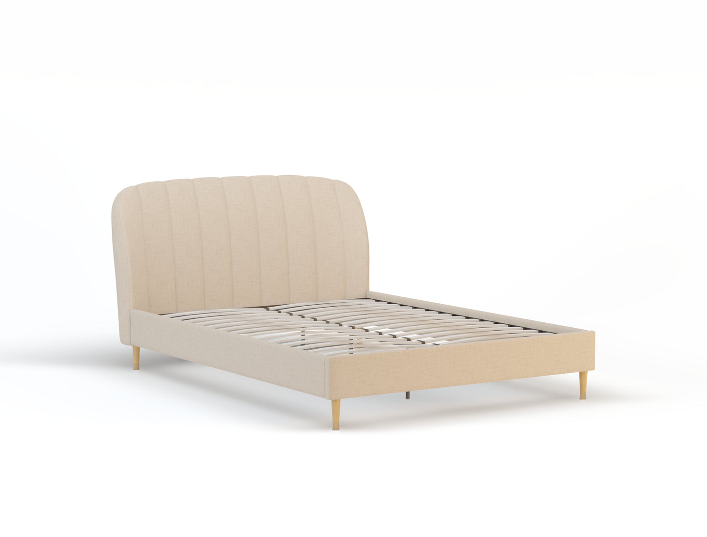 Ysobel White Oak Fabric Bed Frame