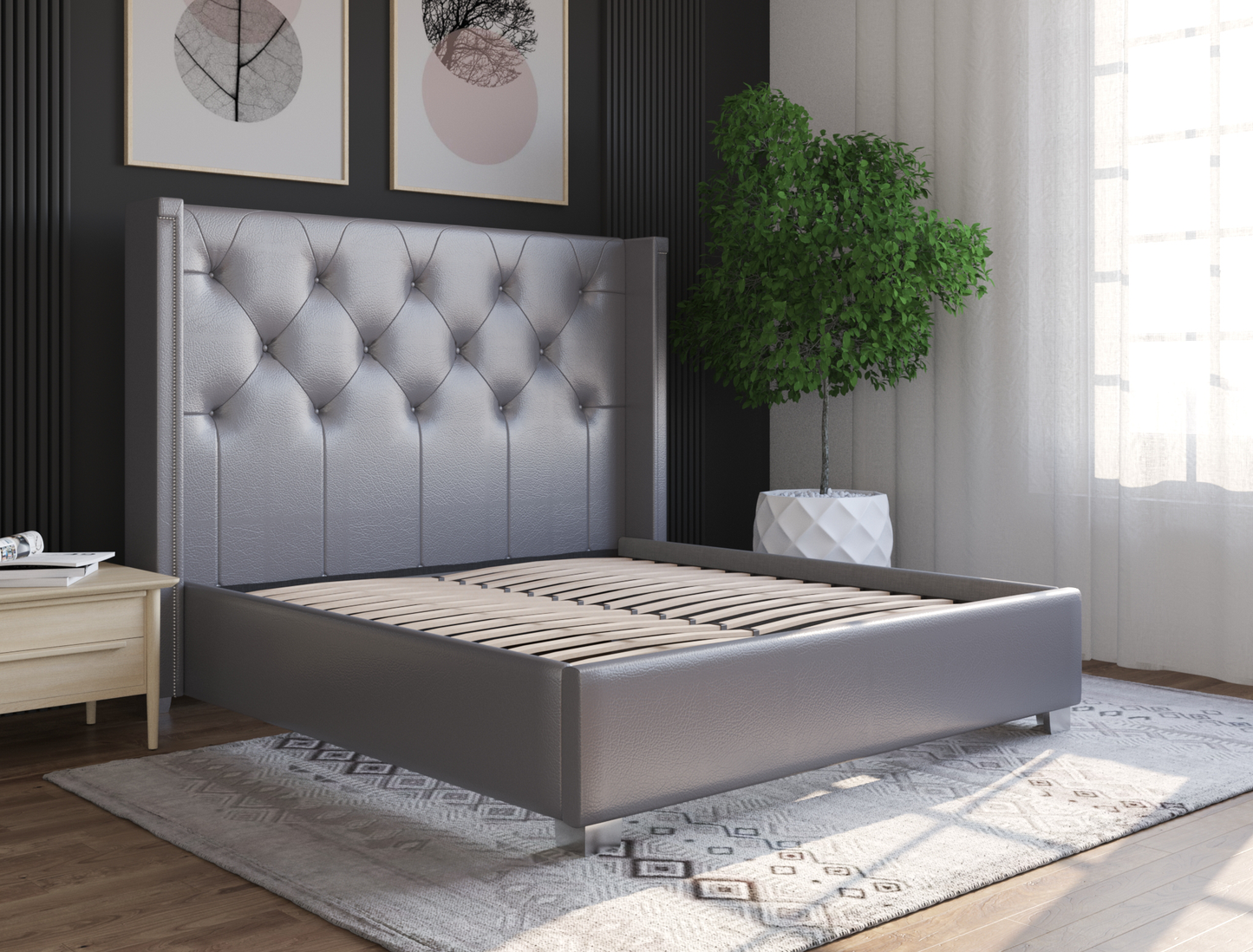 top view of a double bed frame in a bedroom from Isaak