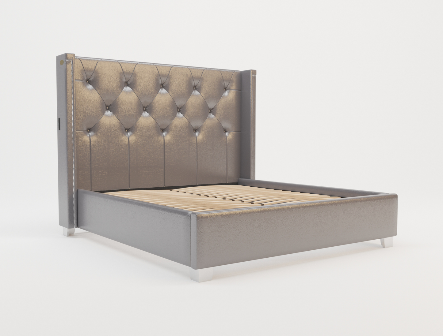 top view of a double bed frame in a white background from Isaak