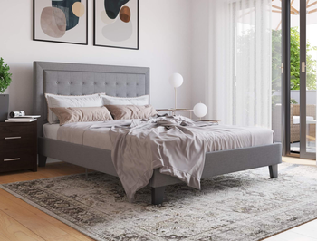 Florence Grey Fabric Double Bed Frame