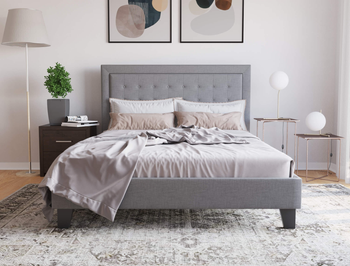 Florence Grey Fabric Double Bed Frame