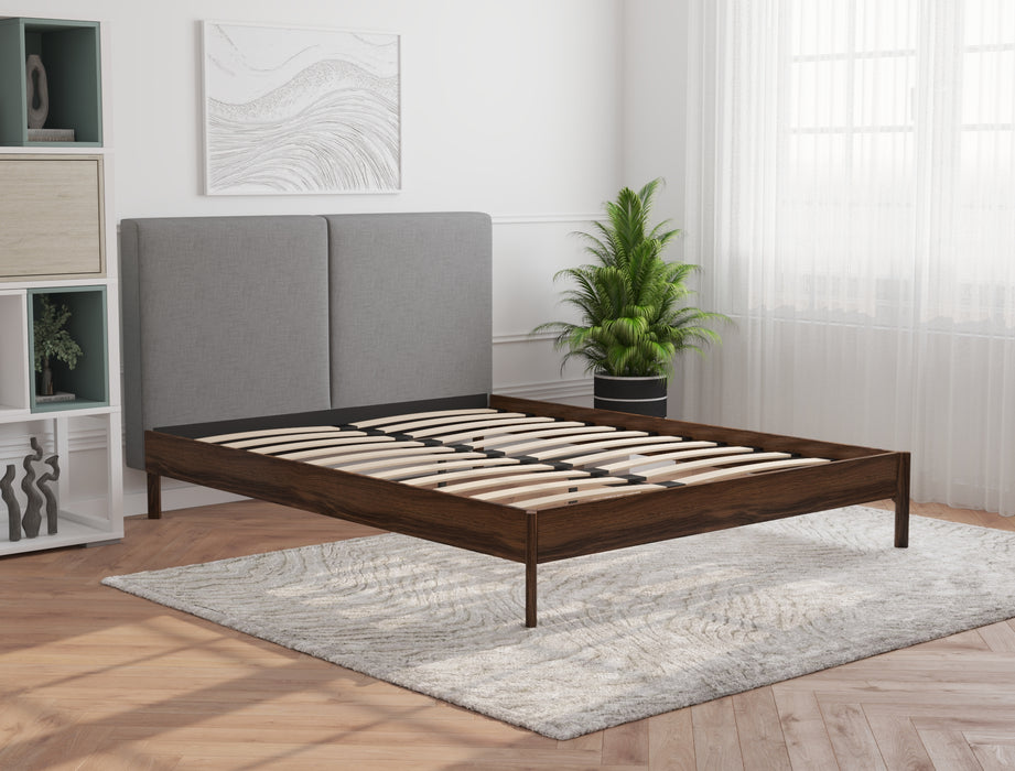 Isaak Grey Walnut Bed Frame