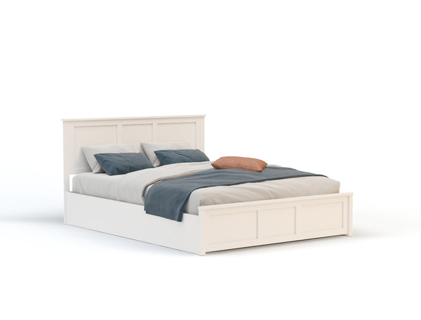 Kiara Wooden White Gas Lift Bed Frame