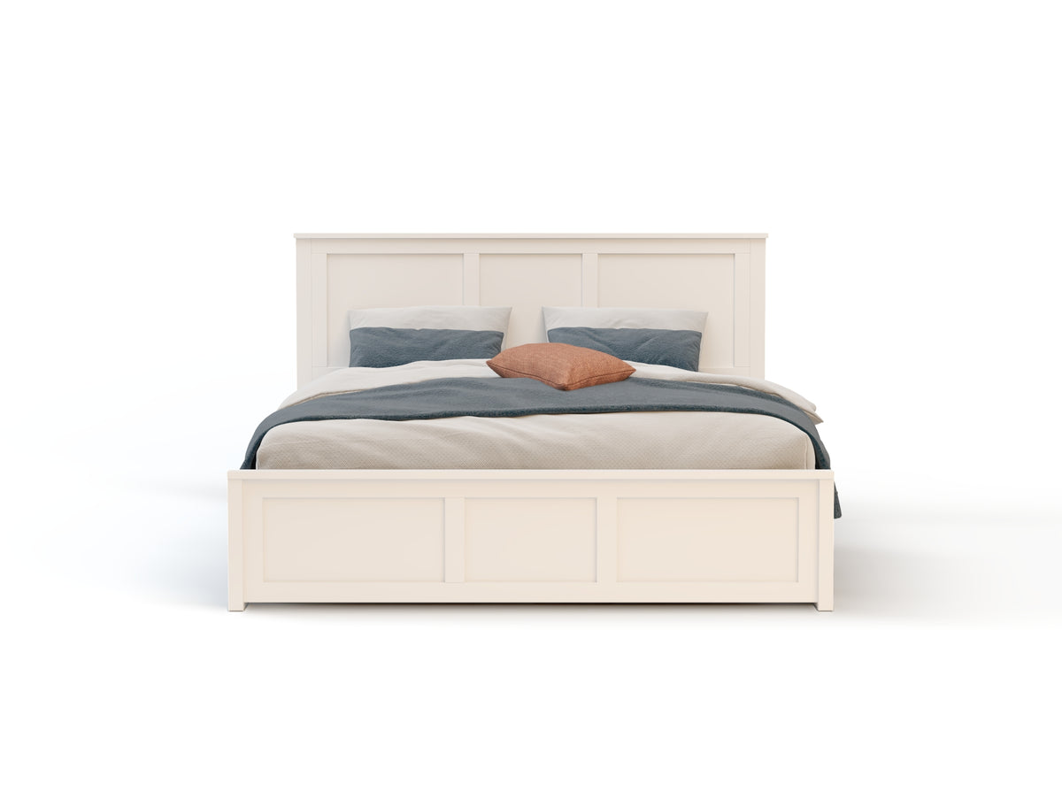 Kiara Wooden White Gas Lift Bed Frame