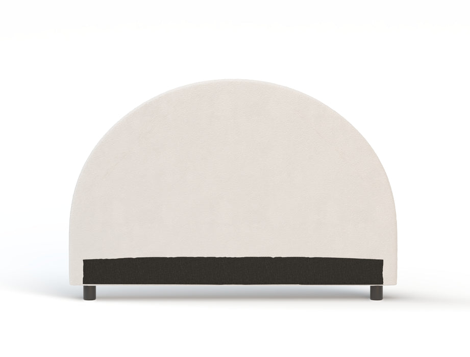 Charlotte White Round Boucle Bed Head